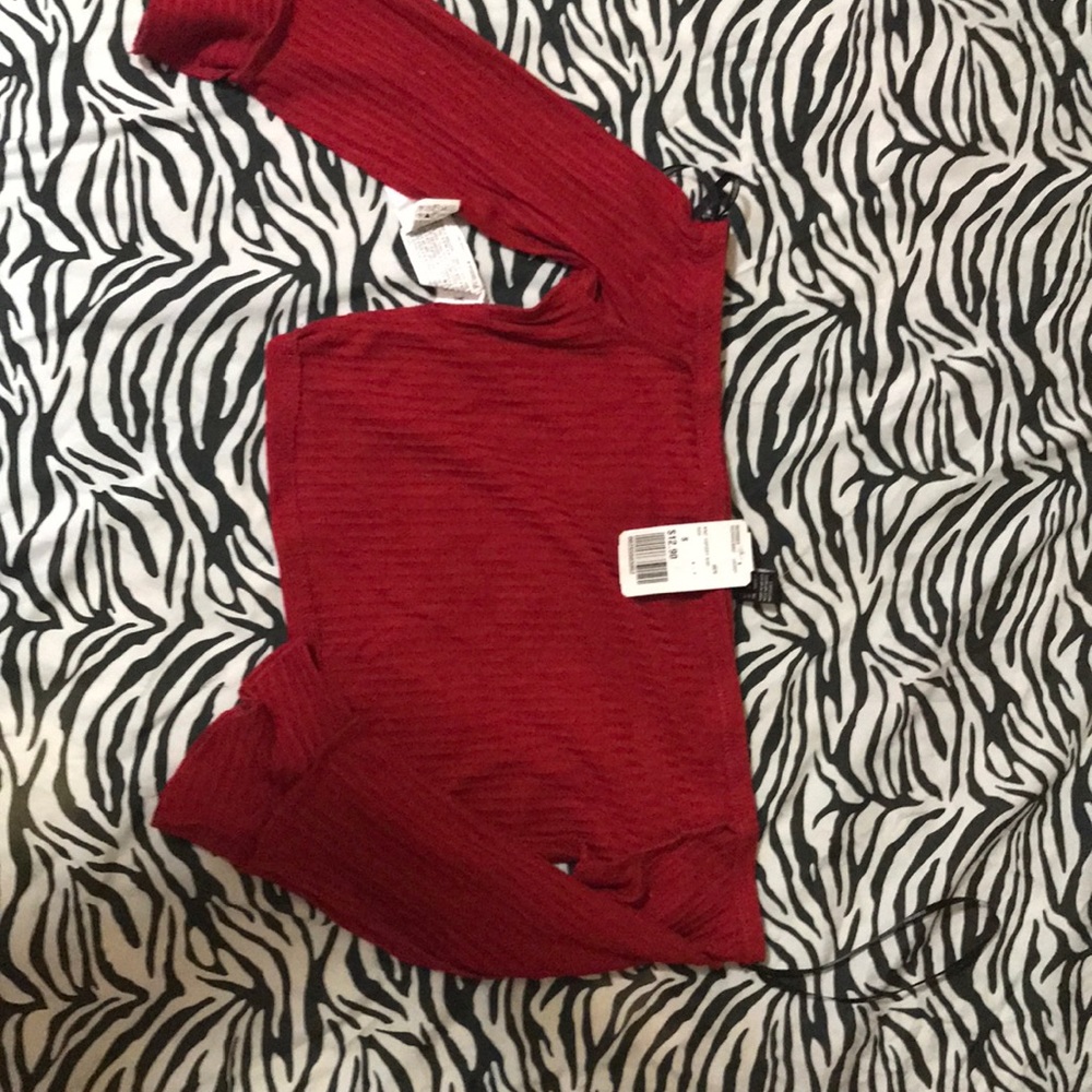 Off the shoulder red crop top